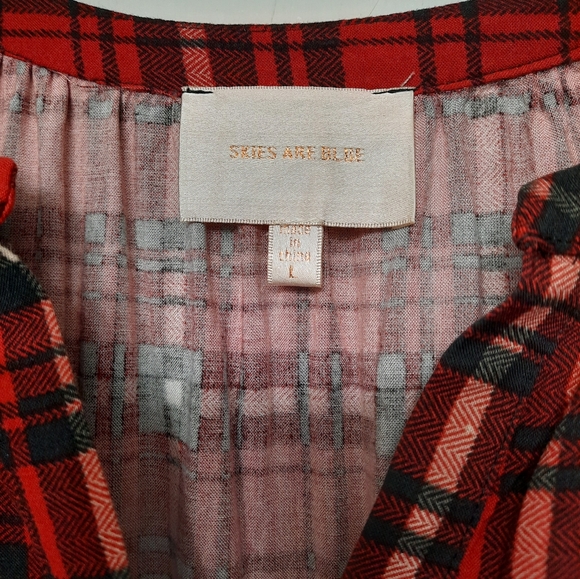Plaid Top by Skies Are Blue, Size Large - Picture 4 of 4